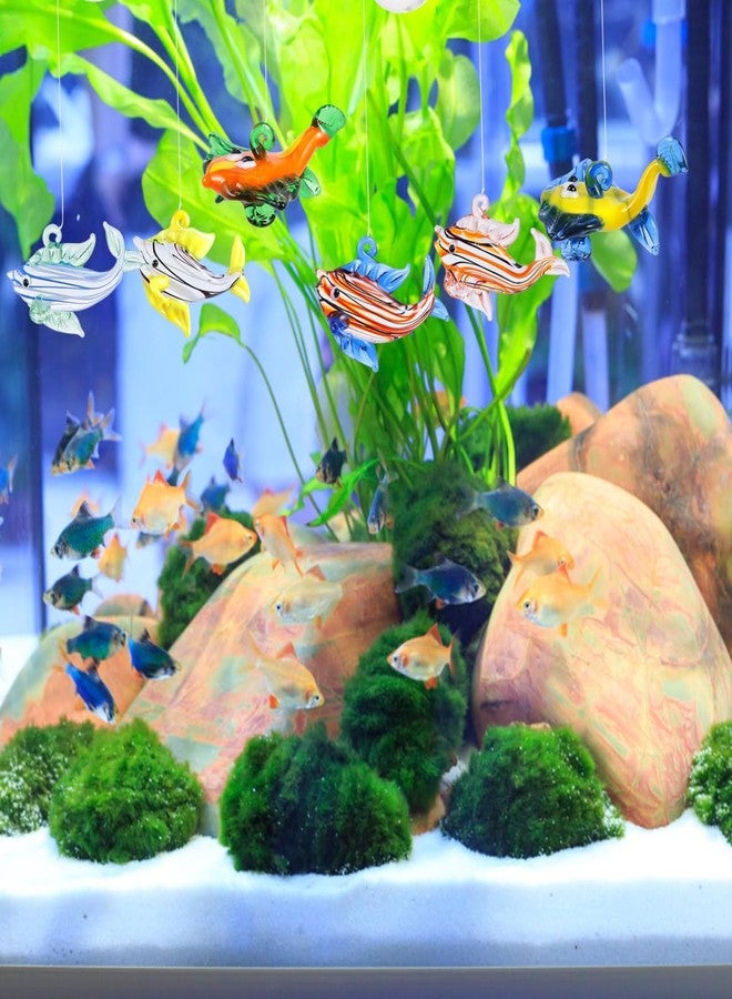 BUGUUYO 6Pcs Floating Fish Tank Decorations Glass Figurines Simulated Fish Pendants Unique Aquarium Decor for Home and Office - Image 2